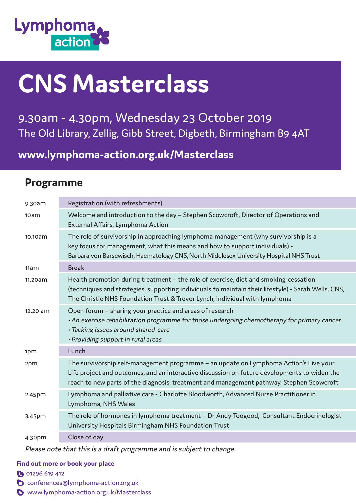 Cns Lymphoma Masterclass 1 British Society For Haematology - 